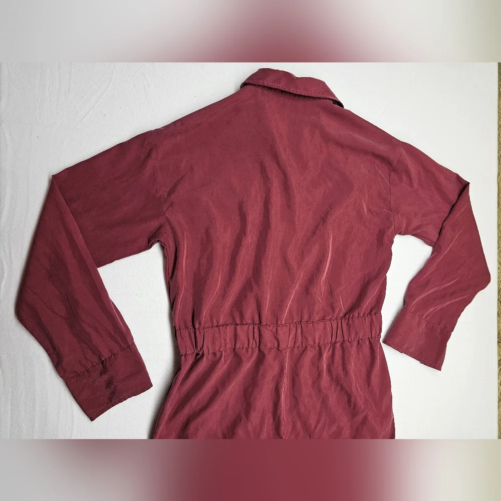 Express XS Jumpsuit Romper‎ Long Sleeve Utility Style Reddish Brown